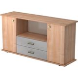 KAPA SB | Dressoir | met deuren + laden - Walnoot Sideboard Greeplijst kunststof