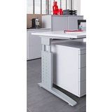 HAMMERBACHER US16 höhenverstellbarer Schreibtisch lichtgrau rechteckig, C-Fuß-Gestell silber 160,0 x 80,0 cm