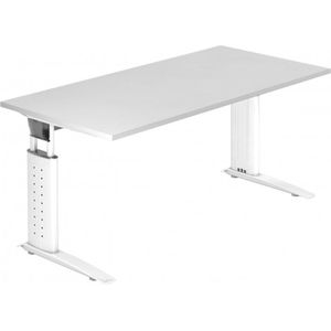 UNDA 16 W | Bureau - 160 x 80 Tafelhoogte I In hoogte verstelbaar Wit/Wit