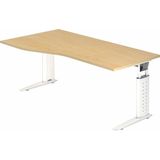 mcbuero.de Schreibtisch C-Fuß 180x100/80cm Ahorn/Weiß