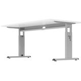 HAMMERBACHER OS 16 Gradeo höhenverstellbarer Schreibtisch buche rechteckig, C-Fuß-Gestell weiß 160,0 x 80,0 cm