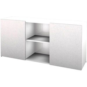 TARVIS - Dressoir - Wit - 2 Ordnerhoogten - Schuifdeuren