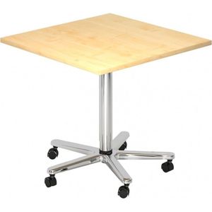 BISTRO 88Q C - Systeem conferentietafel Esdoorn 80 x 80 Chroom