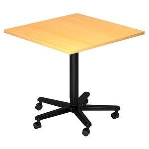 Vergadertafel | Beuk/Zwart | 80 x 80 cm x 72-114 cm | Bistro 88Q D