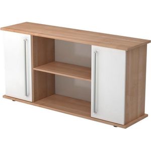 Dressoir met Deuren - Walnoot/Wit - 166,1 x 44,8 x 84 cm - Kapa SB