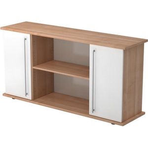 Dressoir met Deuren - Walnoot/Wit - 166,1 x 44,8 x 84 cm - Kapa SB