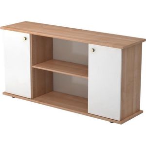 Dressoir met Deuren - Walnoot/Wit - 166,1 x 44,8 x 84 cm - Kapa SB