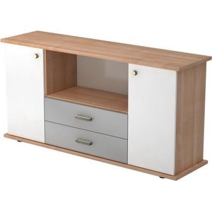 Kapa SB | Dressoir | met deuren + laden Pruim / Wit