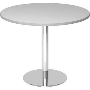 BISTRO F100R C - Systeem conferentietafel Grijs Chroom Ø 100