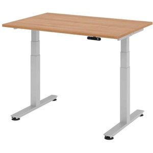 Sta-bureautafel, elektrisch in hoogte verstelbaar, recht, b x d = 1200 x 800 mm, notenhout