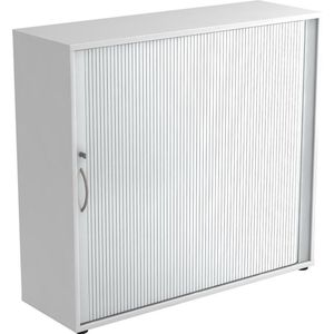 Roldeurkast - Wit/Zilver - 120 x 40 x 110 cm - Beta 1733S