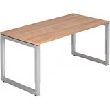 REGO 16 S | Bureau - 160 x 80 Walnoot/Zilver Tafelhoogte I In hoogte verstelbaar