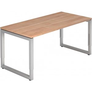 REGO 16 S | Bureau - 160 x 80 Walnoot/Zilver Tafelhoogte I In hoogte verstelbaar