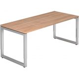 REGO 19 S | Bureau - 180 x 80 Walnoot/Zilver Tafelhoogte I In hoogte verstelbaar