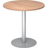 BISTRO F80R S - Systeem conferentietafel Walnoot Zilver Ø 80