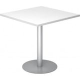 BISTRO F88Q S - Systeem conferentietafel Wit 80 x 80 Zilver