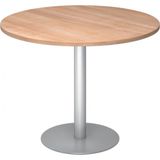 BISTRO F100R S - Systeem conferentietafel Walnoot Zilver Ø 100