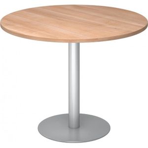 hjh OFFICE PRO Bistro F100R S - Systeem conferentietafel Walnoot / Zilver