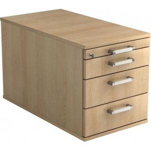 Ladeblok - 3 Lades - Verrijdbaar - Eik - 42,8 x 80 x 51,2 cm - Signa Tc30 CE