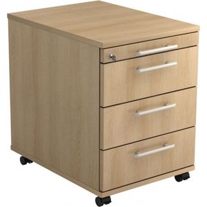 Ladeblok - 3 Lades - Verrijdbaar - Beuken - 42,8 x 58 x 59 cm - Signa Ac30 RE