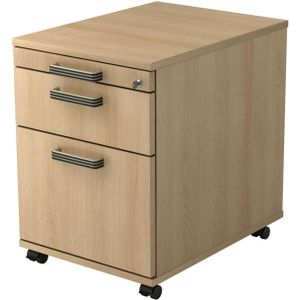 mcbuero.de Rollcontainer 58cm 1 Schub 1 Hängeregistratur Schloss Strei