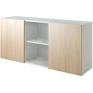 Dressoir met Schuifdeuren | Wit/eik | 160 x 42 x 74,8 cm | Kapa 1780