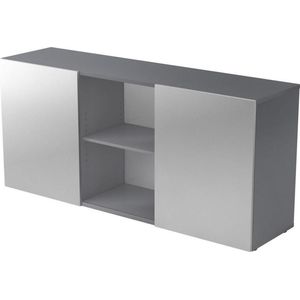 Dressoir met Schuifdeuren | Grafiet/Zilver | 160 x 42 x 74,8 cm | Kapa 1780