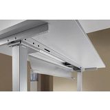 HAMMERBACHER XDSM2E elektrisch höhenverstellbarer Schreibtisch lichtgrau rechteckig, T-Fuß-Gestell silber 200,0 x 100,0 cm