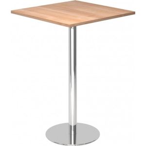 hjh OFFICE PRO Bistro H88Q C - Systeem conferentietafel Walnoot / Chroom