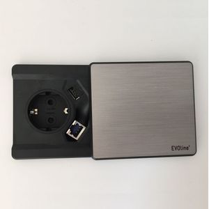 ELDO800 | Verdeeldoos (zonder Frezing) | 1 x stopcontact | 1 x USB | 1 x RJ45 - Accessoires Roestvrij Staal