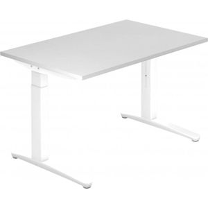 eurokraft pro ANNY - Bureautafel met C-vormig onderstel, in hoogte verstelbaar 650 - 850 mm, breedte 1200 mm, wit / wit