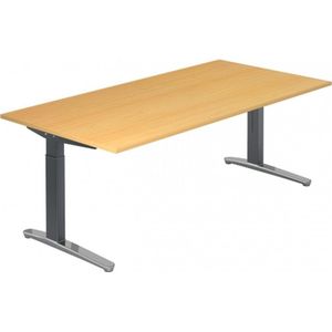 XTRA XB 2E GC | Bureau - Beuken 200 x 100 Tafelhoogte I In hoogte verstelbaar