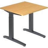 XTRA XB 8 GG | Bureau - Beuken 80 x 80 Tafelhoogte I In hoogte verstelbaar