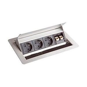 ELDATA 0  Contactdoos (zonder inbouw)  3x stopcontact  2 x RJ45 Zilver