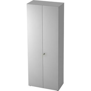 ANNY-AC - Dossierkast met akoestische achterwand, h x b x d = 2156 x 800 x 420 mm, 5 legborden, lichtgrijs