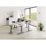 HAMMERBACHER XDKB12 elektrisch höhenverstellbarer Schreibtisch lichtgrau rechteckig, C-Fuß-Gestell silber 120,0 x 80,0 cm