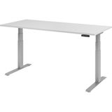 HAMMERBACHER XDKB19 elektrisch höhenverstellbarer Schreibtisch lichtgrau rechteckig, C-Fuß-Gestell silber 180,0 x 80,0 cm