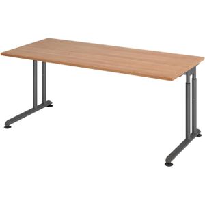 mcbuero.de Schreibtisch C-Fuß 180x80cm Nussbaum/Graphit