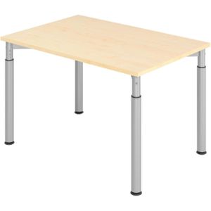 mcbuero.de Schreibtisch 120x80cm Ahorn/Silber