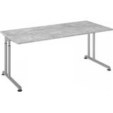 ZENO 19 S | Bureau - 180 x 80 Tafelhoogte I In hoogte verstelbaar Beton/Zilver