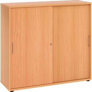 eurokraft pro Schuifdeurkast, hoogte 748 mm, 1 legbord, beukenhoutdecor