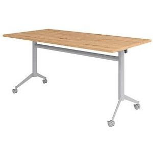 KALA - Klaptafel - Zilver - 160 x 80 cm - Met Wielen