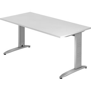 eurokraft pro NICOLA - Bureautafel, C-vormig onderstel, vaste hoogte, h x b x d = 720 x 1600 x 800 mm, wit