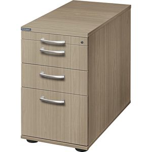 eurokraft pro ANNY - Staand ladeblok, 1 benodigdhedenlade, 2 materiaalladen, 1 dossierkast, notenhoutdecor