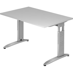 eurokraft pro NICOLA - Bureautafel, C-vormig onderstel, in hoogte verstelbaar, h x b x d = 720 x 1200 x 800 mm, lichtgrijs