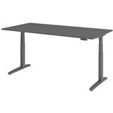 HAMMERBACHER XBHM2E elektrisch höhenverstellbarer Schreibtisch grafit rechteckig, C-Fuß-Gestell grau 200,0 x 100,0 cm