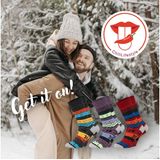 Chili Lifestyle Thermosocken COLOR warme bunte Wintersocken Damen und Herren aus Baumwolle (Multipack, 6-Paar, 3 Farbdesigns) Weichbund ohne Gummidruck