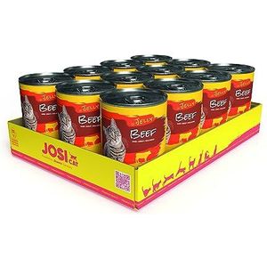 JosiCat Josera 12 verpakkingen hoogwaardig natvoer voor volwassen katten met gelei, 12 x 400 g, graanvrij, volwassen kattenvoer, gelei, vitamine D3 & E, zonder