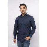 MARVELIS - Overhemd - Blauw - 100% Katoen - Kent Kraag - Lange Mouwen