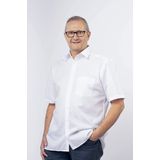 MARVELIS - Overhemd - Wit - 100% Katoen - Korte Mouwen - Kent Kraag